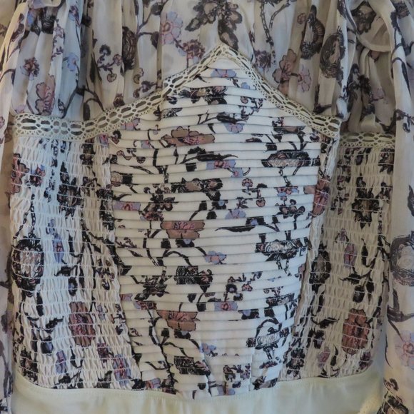 FREE PEOPLE Brunch Date Sheer Bodysuit in Floral Ivory Combo - Size S NWT - Picture 11 of 16